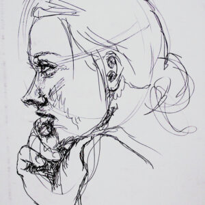 A sketch of the profile of a young woman